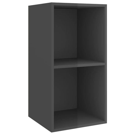 TV overskab højglans grå 37x37x72 cm træmateriale
