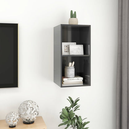 TV overskab højglans grå 37x37x72 cm træmateriale
