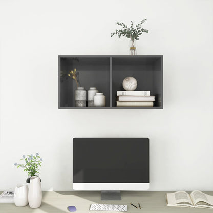 TV overskab højglans grå 37x37x72 cm træmateriale