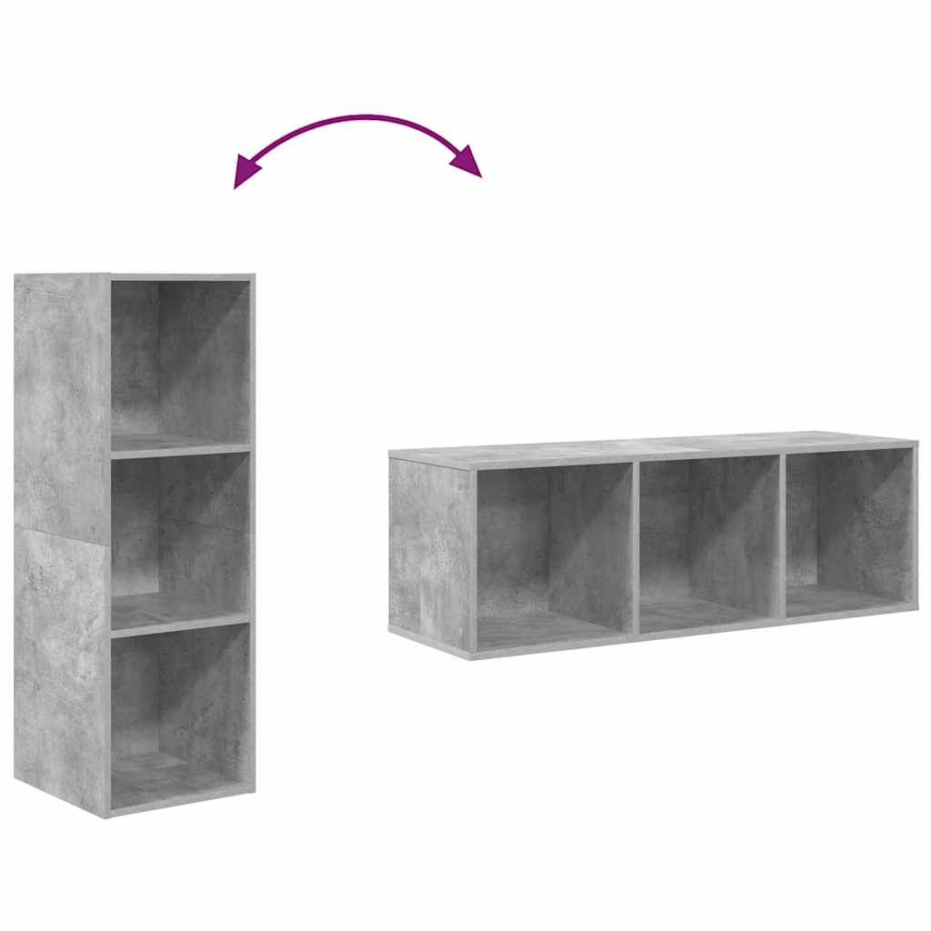 TV-Wandschrank Betongrau 37x37x107 cm Holzwerkstoff