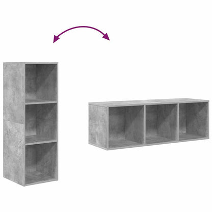 TV-Wandschrank Betongrau 37x37x107 cm Holzwerkstoff