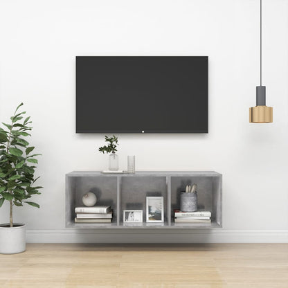 TV-Wandschrank Betongrau 37x37x107 cm Holzwerkstoff
