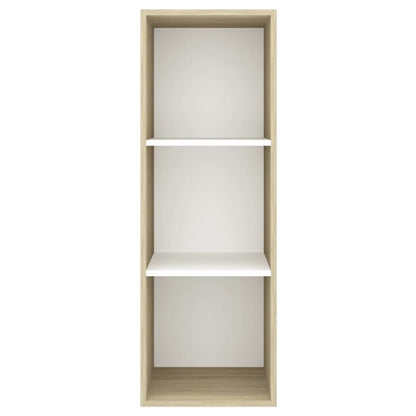 TV-Wandschrank Sonoma-Eiche und Weiß 37x37x107 cm Holzwerkstoff
