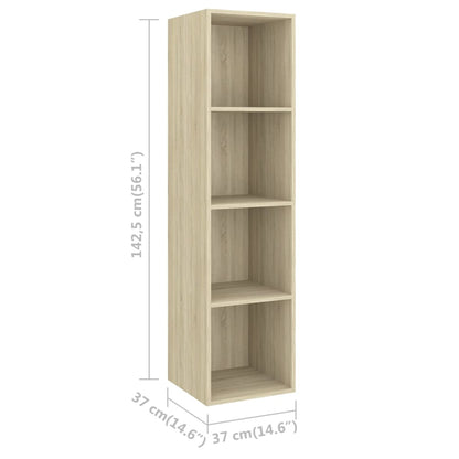 TV vægskab Sonoma eg 37x37x142,5 cm træmateriale