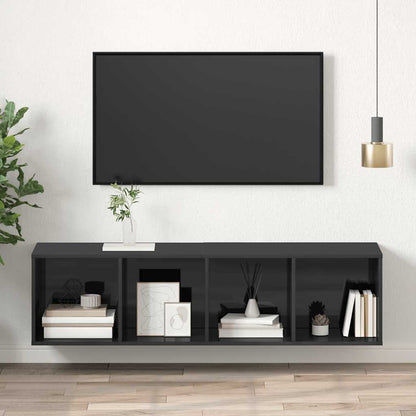 TV overskab højglans grå 37x37x142,5 cm træmateriale