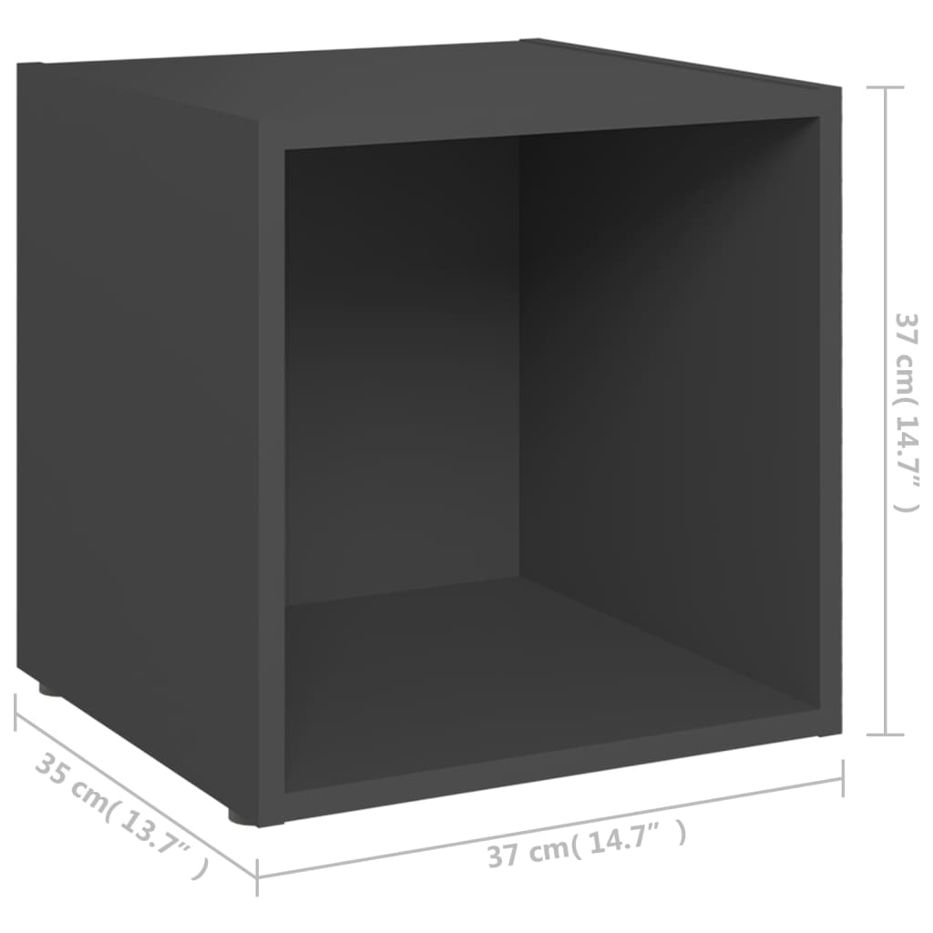 TV-skabe 4 stk Grå 37x35x37 cm træmateriale