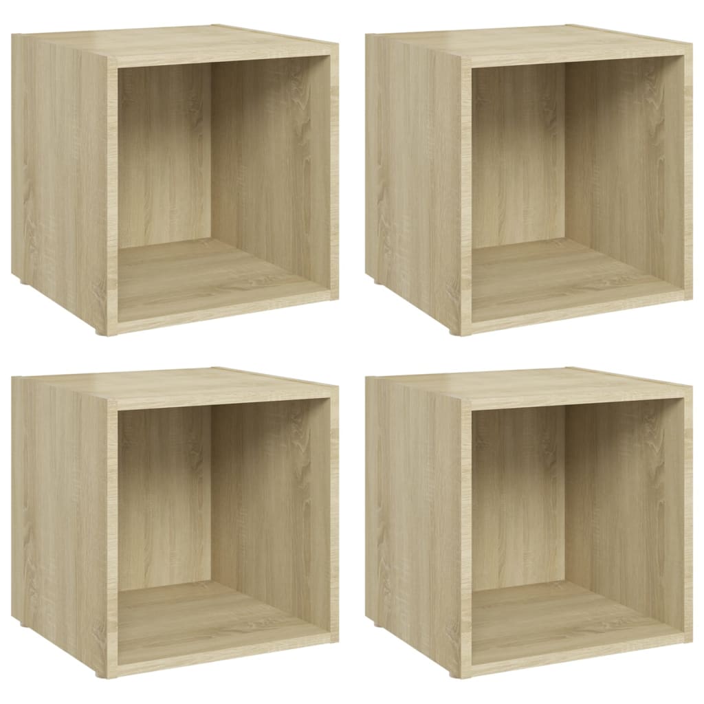 TV-skabe 4 stk Sonoma eg 37x35x37 cm træmateriale
