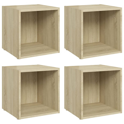 TV-skabe 4 stk Sonoma eg 37x35x37 cm træmateriale
