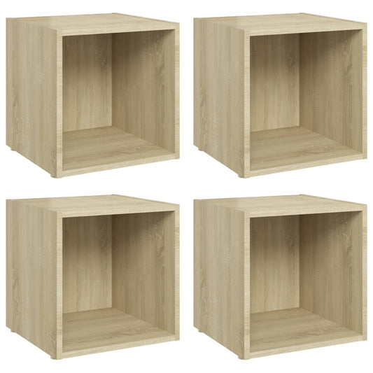TV-skabe 4 stk Sonoma eg 37x35x37 cm træmateriale