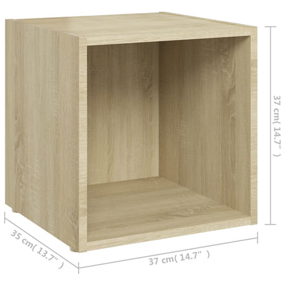 TV-skabe 4 stk Sonoma eg 37x35x37 cm træmateriale