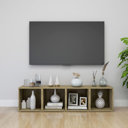 TV-skabe 4 stk Sonoma eg 37x35x37 cm træmateriale