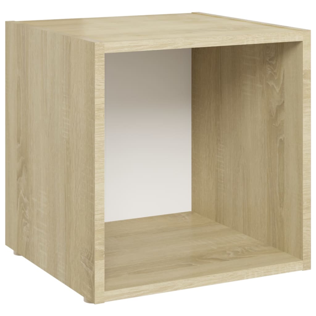 TV-skabe 4 stk Hvid Sonoma eg 37x35x37 cm træmateriale