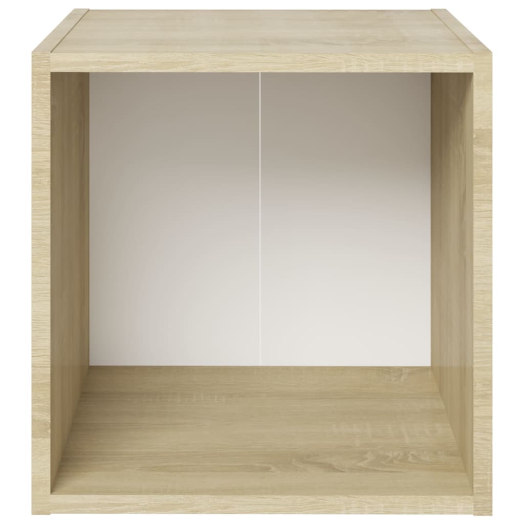 TV-skabe 4 stk Hvid Sonoma eg 37x35x37 cm træmateriale