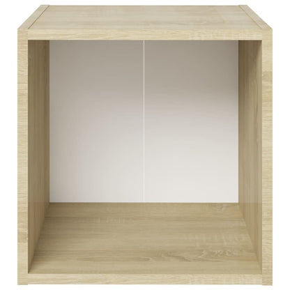 TV-skabe 4 stk Hvid Sonoma eg 37x35x37 cm træmateriale