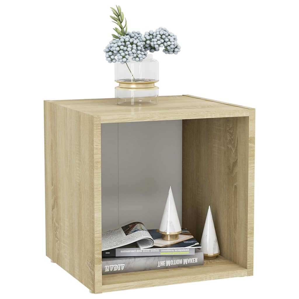 TV-skabe 4 stk Hvid Sonoma eg 37x35x37 cm træmateriale