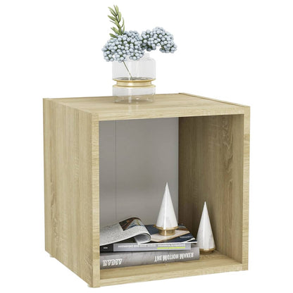 TV-skabe 4 stk Hvid Sonoma eg 37x35x37 cm træmateriale