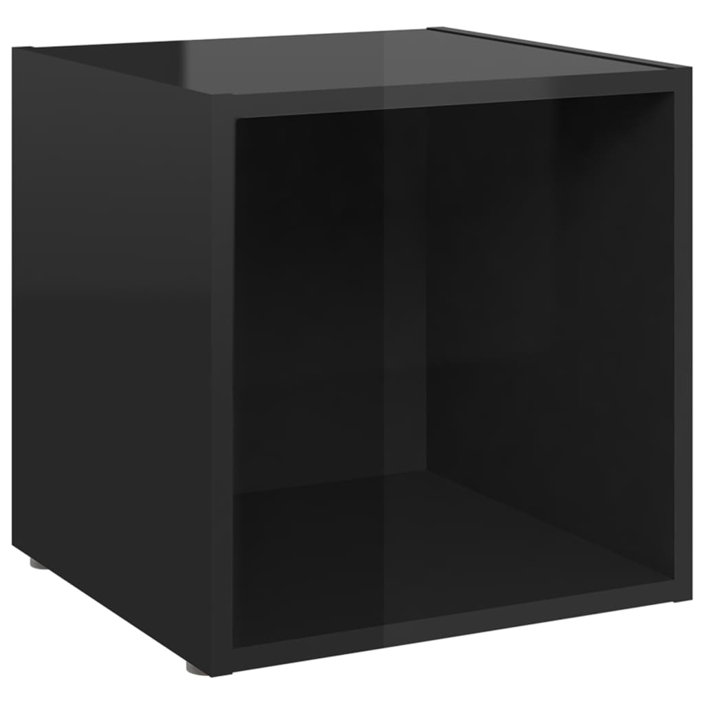TV-skabe 4 stk Sort højglans 37x35x37 cm træmateriale