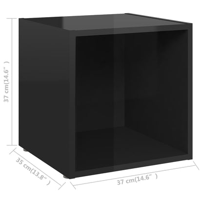 TV-skabe 4 stk Sort højglans 37x35x37 cm træmateriale