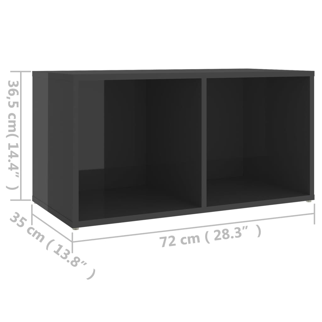 TV-Schrank Hochglanz-Grau 72x35x36,5 cm Holzwerkstoff