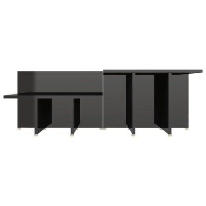 Couchtische 2Stk. Hochglanz-Schwarz 111,5x50x33cm Holzwerkstoff