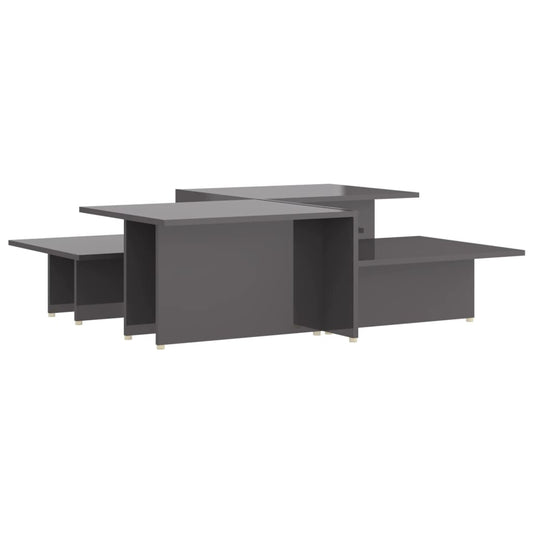 Couchtische 2 Stk. Hochglanz-Grau 111,5x50x33 cm Holzwerkstoff