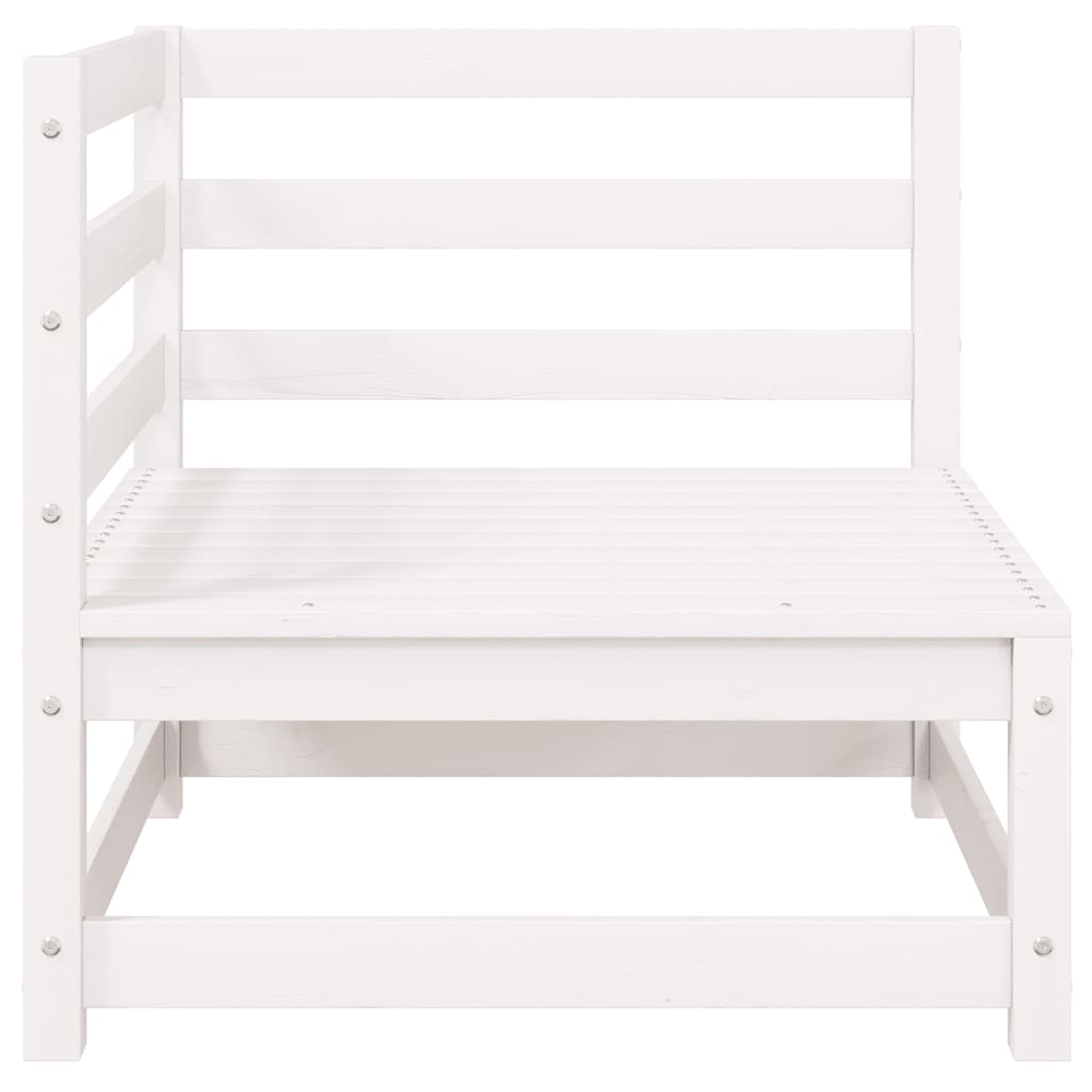Garten-Ecksofa Weiß Massivholz Kiefer