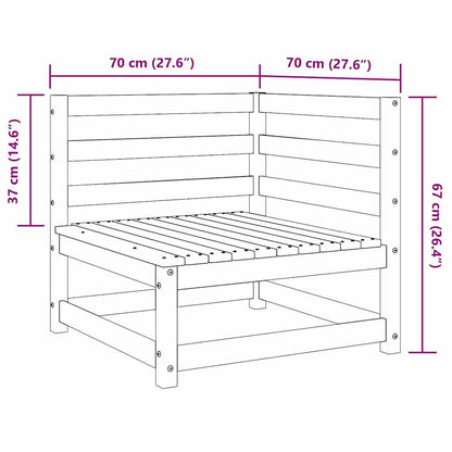 Garten-Ecksofa Weiß Massivholz Kiefer