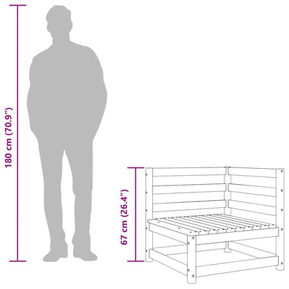 Garten-Ecksofa Weiß Massivholz Kiefer
