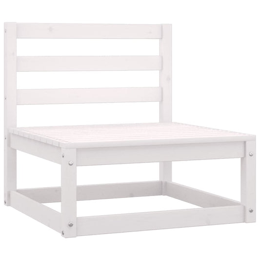 Garten-Mittelsofa Weiß Massivholz Kiefer