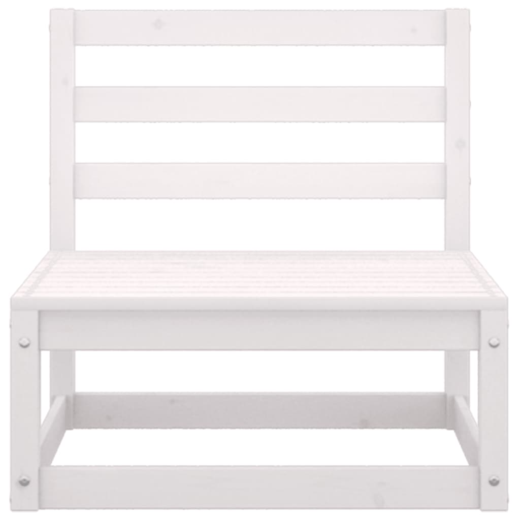 Garten-Mittelsofa Weiß Massivholz Kiefer