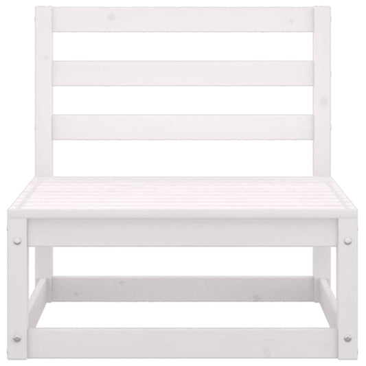 Garten-Mittelsofa Weiß Massivholz Kiefer