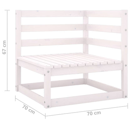 Garten-Ecksofas 2 Stk. Weiß Kiefer Massivholz
