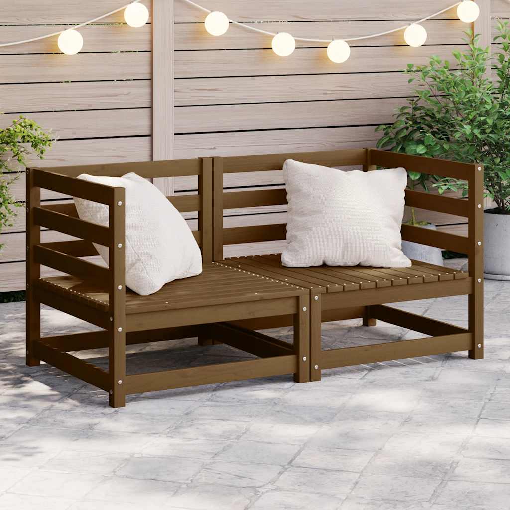 Garten-Ecksofas 2 Stk. Honigbraun Kiefer Massivholz