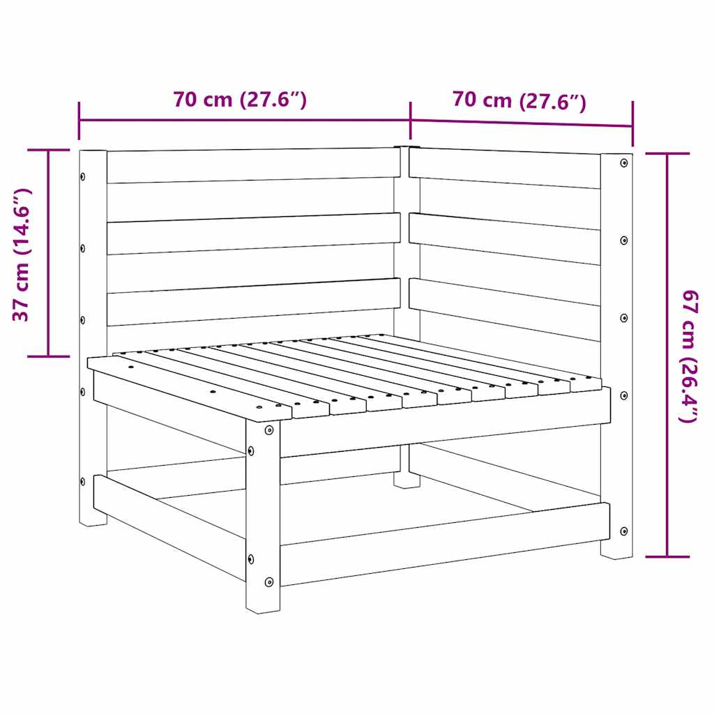 Garten-Ecksofas 2 Stk. Honigbraun Kiefer Massivholz