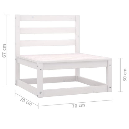Garten-Mittelsofas 2 Stk. Weiß Kiefer Massivholz