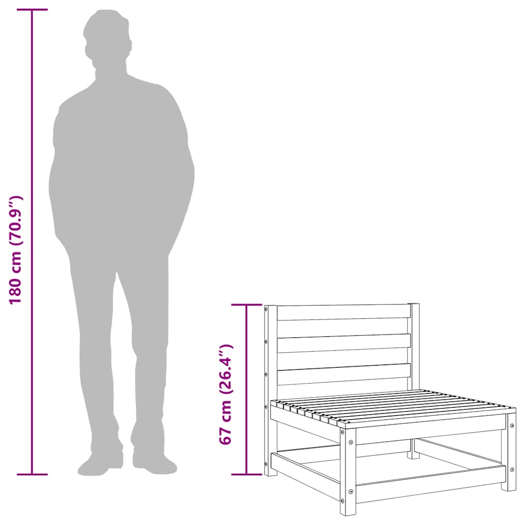Garten-Mittelsofas 2 Stk. Honigbraun Massivholz Kiefer
