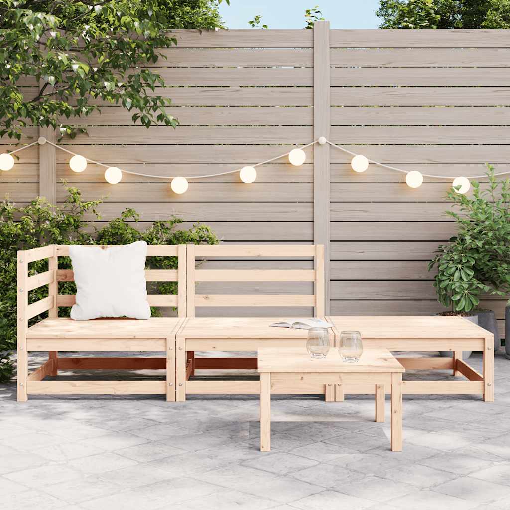 3-tlg. Garten-Lounge-Set Massivholz Kiefer