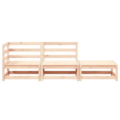 3-tlg. Garten-Lounge-Set Massivholz Kiefer