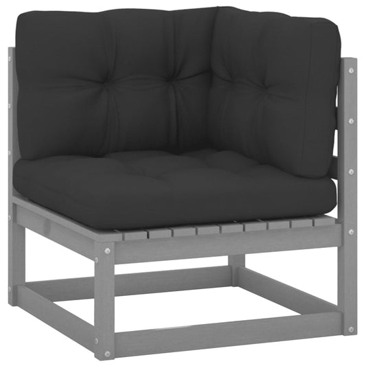 Garten-Ecksofa mit Kissen Massivholz Kiefer