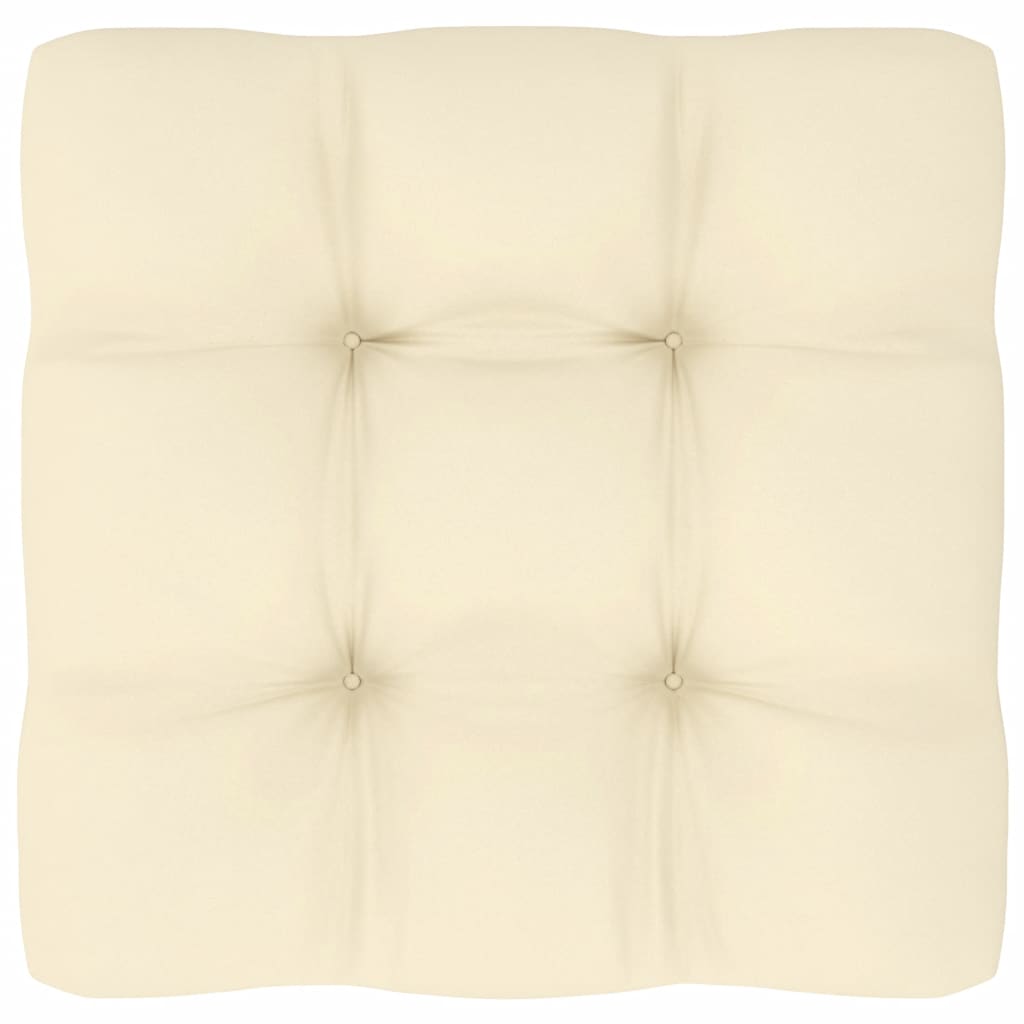 Garten-Ecksofa mit Creme Kissen Massivholz Kiefer