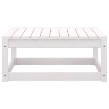 Garten-Fußhocker mit Kissen 2 Stk. Weiß Massivholz Kiefer
