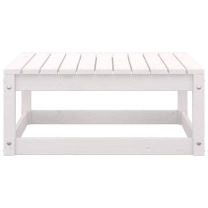 2-tlg. Garten-Lounge-Set mit Kissen Weiß Kiefer Massivholz