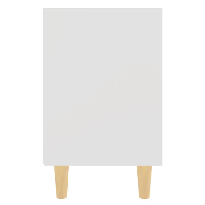 Nachttische mit Massivholz-Beinen 2 Stk. Weiß 40x30x50 cm