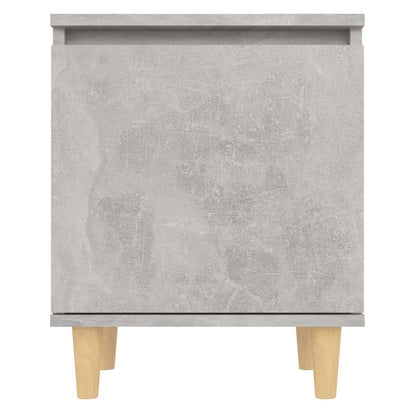 Nachttische mit Massivholz-Beinen 2 Stk. Betongrau 40x30x50cm