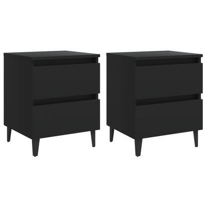 Nachttische 2 Stk. Schwarz 40x35x50 cm Holzwerkstoff