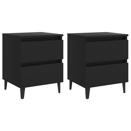 Nachttische 2 Stk. Schwarz 40x35x50 cm Holzwerkstoff