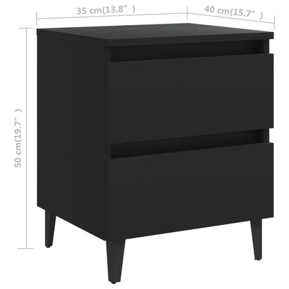 Nachttische 2 Stk. Schwarz 40x35x50 cm Holzwerkstoff