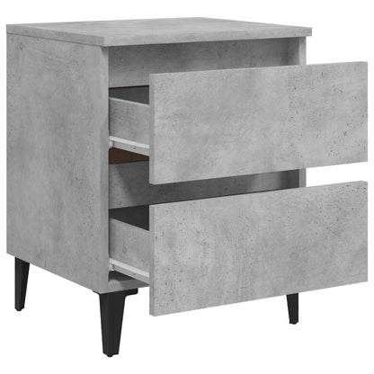 Nachttische 2 Stk. Betongrau 40x35x50 cm Holzwerkstoff