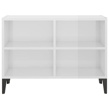 TV-Schrank mit Metallbeinen Hochglanz-Weiß 69,5x30x50cm