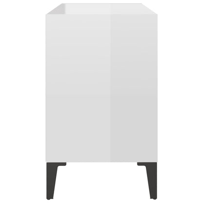 TV-Schrank mit Metallbeinen Hochglanz-Weiß 69,5x30x50cm